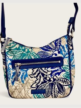 Vera Bradley Blue Teal Floral Quilted Crossbody